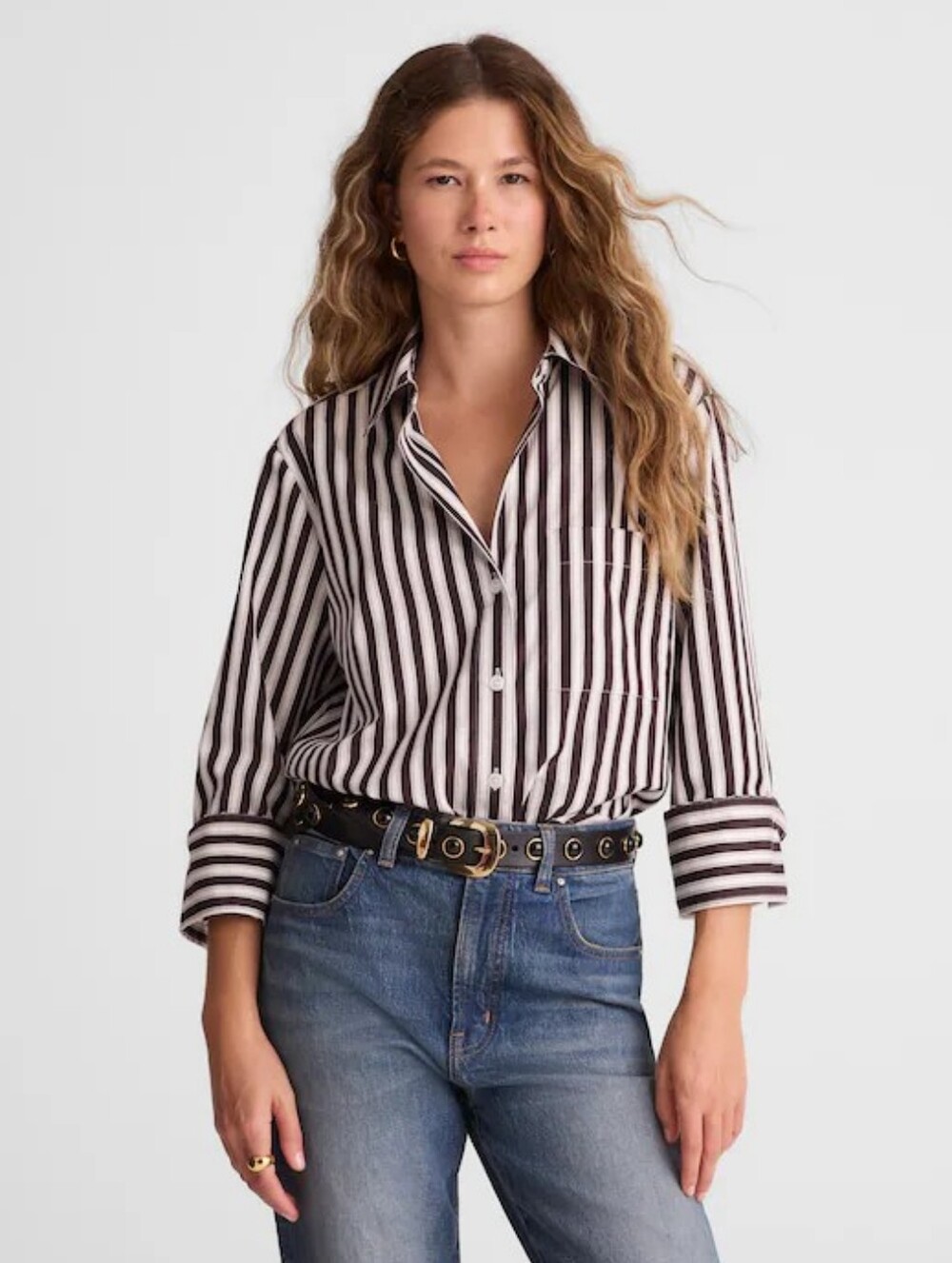 Madewell Easy Y-Neck Button Up Shirt